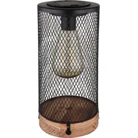 GLOBO Solarleuchte HOLZ Natur, 1Xled Solarleuchte Holz NATURFARBEN, LED