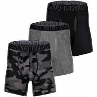 Under Armour Herren 3er Pack - Performance Tech Boxer Briefs, Camouflage, Stretch Schwarz/Grau 2XL