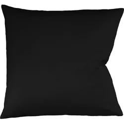 Kissenbezug FLEURESSE "Colours Mako Satin, 100% Baumwolle, mit Reißverschluss", schwarz, B:80cm L:80cm, Mako-Satin, Mako-Satin, Kissenbezüge, Mako Satin, glänzend, glatt, Premium Qualität