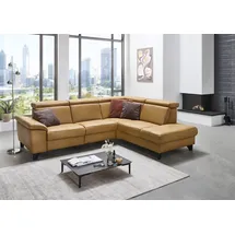 die planbar Ecksofa DIE PLANBAR "PN-EM23166 L-Form", gelb (kurkuma), B:261cm H:80cm T:235cm, Sofas, Ecksofa, optional mit Kopfteilverstellung und Stauraum
