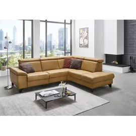 die planbar Ecksofa DIE PLANBAR "PN-EM23166 L-Form", gelb (kurkuma), B:261cm H:80cm T:235cm, Sofas, Ecksofa, optional mit Kopfteilverstellung und Stauraum