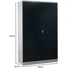 Proregal Aktenschrank 195 x 120 x 50 cm Grau
