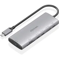 AISENS ASUC-7P031-GR USB-C 7 Ports), Dockingstation - USB Hub, Grau,