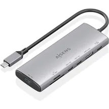 AISENS ASUC-7P031-GR USB-C 7 Ports), Dockingstation - USB Hub, Grau,