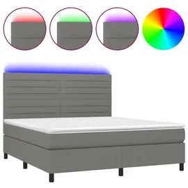 vidaXL Boxspringbett 180 x 200 cm Dunkelgrau
