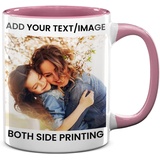 Tasse Selbst Individuell Gestalten/Zaubertasse/Fototasse/Personalisierbar mit Eigenem Foto 330 ml Bedrucken/Fototasse/Geschenk für Frauen & Männer (Pink)