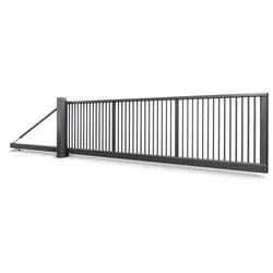 MR-Shop Schiebetor freitragend Premium elektrisch, Tiefschwarz, 6.000 mm x 1.500 mm
