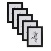Woltu Bilderrahmen 20x30cm 5er Set Fotorahmen Holzrahmen mit Passepartout,