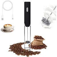 Cuteefun Milchaufschäumer Stab mit Ständer, Milchschäumer Elektrisch mit 1200mAh Akku, Mini Kaffee Aufschäumer mit 3 Geschwindigkeiten, Aufschäumer Stab für Kaffee, Matcha, Latte, Heiße Schokolade