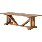 Casa Padrino Vintage Esstisch Eiche Rustikal Massiv 230 x 100 cm - Landhaus Stil Tisch massives Eichenholz - Braun