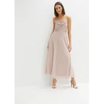 bonprix Trägerkleid mit Paillettenstickerei, rosa Gr.42, Abendkleid mit Tüllrock, und Paillettenstickerei im Oberteil