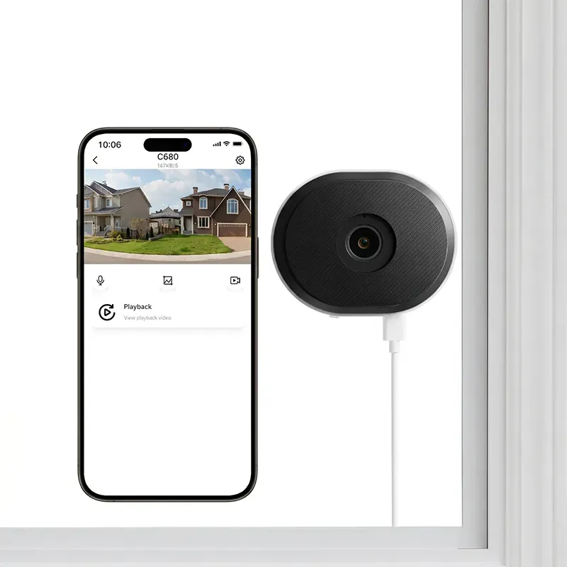 ZOSI WLAN‐Überwachungskamera für die Heim‐Sicherheit C680 3 MP 2K Fenstersicherheitskamera mit Farbnachtsicht, Innensteckdose, KI‐Personen- und Fahrzeugerkennung, 2,4/5 GHz WLAN, 24/7 Aufzeichnung, Zwei‐Wege‐Audio, Einfache Installation, 1 Stück