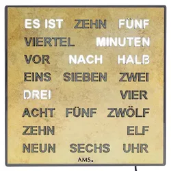 AMS -Wand-/Tischuhr Messing Antik Quarz 28cm- 1241