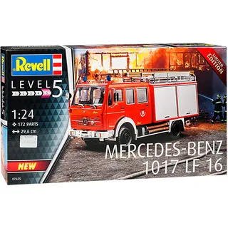 Mercedes-Benz 1017 LF 16 Feuerwehr LKW 07655 Bausatz Kit 1/24 Revell Modell Auto mit individiuellem Wunschkennzeichen