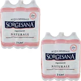 12x Sorgesana Natürliches Mineralwasser Acqua Naturale Oligominerale 2L Flaschen