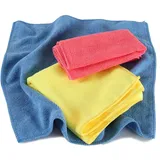 Tectake tectake® 100er Set Mikrofasertücher, für gründliche und streifenfreie Reinigung, langlebig dank vernähtem Rand, 35 x 35 cm