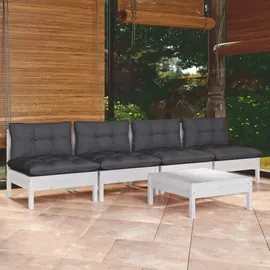 vidaXL Garten-Lounge-Set 5-tlg. weiß