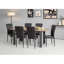 Home Affaire Essgruppe Bergamo, (Set, 7-tlg), 7-tlg. Essgruppe mit ausziehbarem Tisch, erhältlich in vielen Farben grau