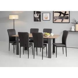 Home Affaire Essgruppe Bergamo, (Set, 7-tlg), 7-tlg. Essgruppe mit ausziehbarem Tisch, erhältlich in vielen Farben grau