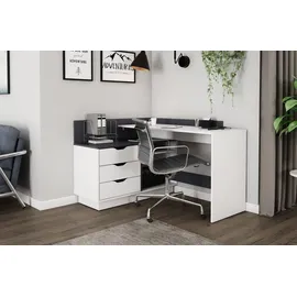 byLIVING Belfast Breite 129 cm, weiß/anthrazit,