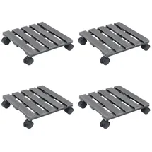 vidaXL Pflanzenroller 4 Stk. Grau 30x30x7,5 cm WPC