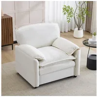 STILVORA Loungesofa Einzelsofa mit Aufbewahrungstasche Relaxsofa im Retro-Still weiß