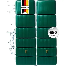 4rain 	Slim Wandtank Set 2 x 330 l inkl. Verbinder dunkelgrün