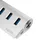 Logilink CR0045 3+2 Port USB 3.0 Hub (3-Port) mit Kartenleser für SD - Micro-SD Speicherkarten, Aluminiumgehäuse, mit eingebautem SD-Kartenleser Silber