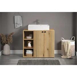 WELLTIME Waschbeckenunterschrank Amrum 90 x 79 x 53 cm Braun