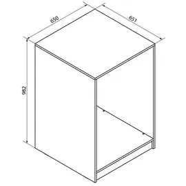 Fackelmann Waschmaschinenschrank 65 x 98,2 cm Grau