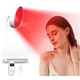 VIVIHEYDAY Infrarotlampe Rotlichtlampe, 850nm & 660nm Infrarotlampe mit Sockel, 40LEDs Rotlicht, Therapie mit Timer und Schwanenhalsverstellung, Rotlichtlampe Therapie für Heim (Lampe ohne Heizfunktion) weiß