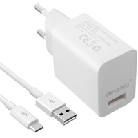 Avizar Universal USB 3A Qualcomm Quick Charge 3.0 Ladegerät + USB-C Ladekabel Weiß