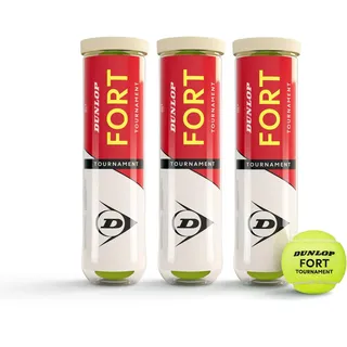 DUNLOP Tennisball Fort Tournament - für Sand, Hartplatz und Rasen (Packung mit 3)
