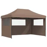 vidaXL Faltpavillon 4,4 x 1,5 m inkl. 3 Seitenteile Braun