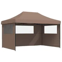 vidaXL Faltpavillon 4,4 x 1,5 m inkl. 3 Seitenteile Braun