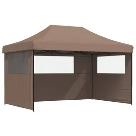 vidaXL Faltpavillon 4,4 x 1,5 m inkl. 3 Seitenteile Braun