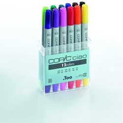 COPIC® Ciao 12er Set Layoutmarker-Set 1.0 + 6.0 mm Mehrfarbig