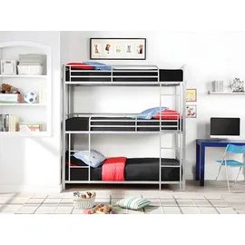 vente-unique Etagenbett ELOUAN - 3 × 90 × 190 cm - Grau - Silber