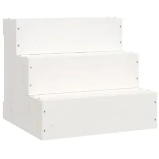 vidaXL Haustiertreppe Weiß 40x37,5x35 cm Massivholz Kiefer