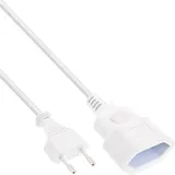 InLine InLine® Euro-Verlängerung, Eurostecker an Eurokupplung, weiß, 1m