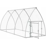 vidaXL Hühnerkäfig Silbern 300x105x120 cm Verzinkter Stahl