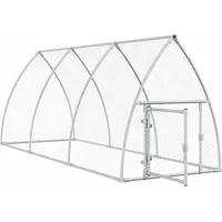 vidaXL Hühnerkäfig Silbern 300x105x120 cm Verzinkter Stahl