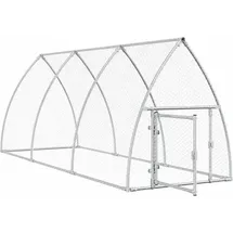vidaXL Hühnerkäfig Silbern 300x105x120 cm Verzinkter Stahl
