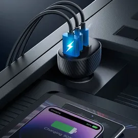 Joyroom KFZ-Adapter 30W 2x USB-C USB-A Schwarz