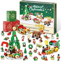 Evolyline Adventskalender für Kinder 2024 Weihnachtsbausteine 12-in-1 Spielzeug 604 Teile