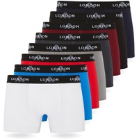 FM London (8er-Pack) Herren-Boxershorts mit elastischem Bund Herrenunterwäsche für den Alltag, Bunt (8er Pack), XXL