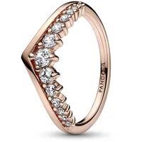 Pandora Timeless Wishbone Schwebender Pavé-Ring mit 14 Karat rosévergoldeter Metalllegierung und Cubic Zirkonia Timeless Collection, Größe 54, 182320C01-54