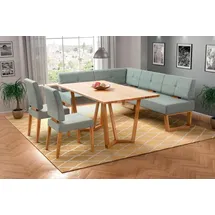 Home Affaire Eckbankgruppe Ponza Eckbank Küchenbank BESTSELLER, (Set, 4-tlg), Sitzgruppe Esszimmer Stühle Tisch und Bank bequem gepolstert beige