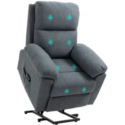 HOMCOM Sessel mit Aufstehhilfe Leinen(Polyester), Schaumstoff, Stahl