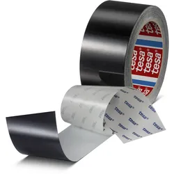 tesa 60960 Strapazierfähiges und kratzfestes Bodenmarkierungsband 50mmx20m schwarz